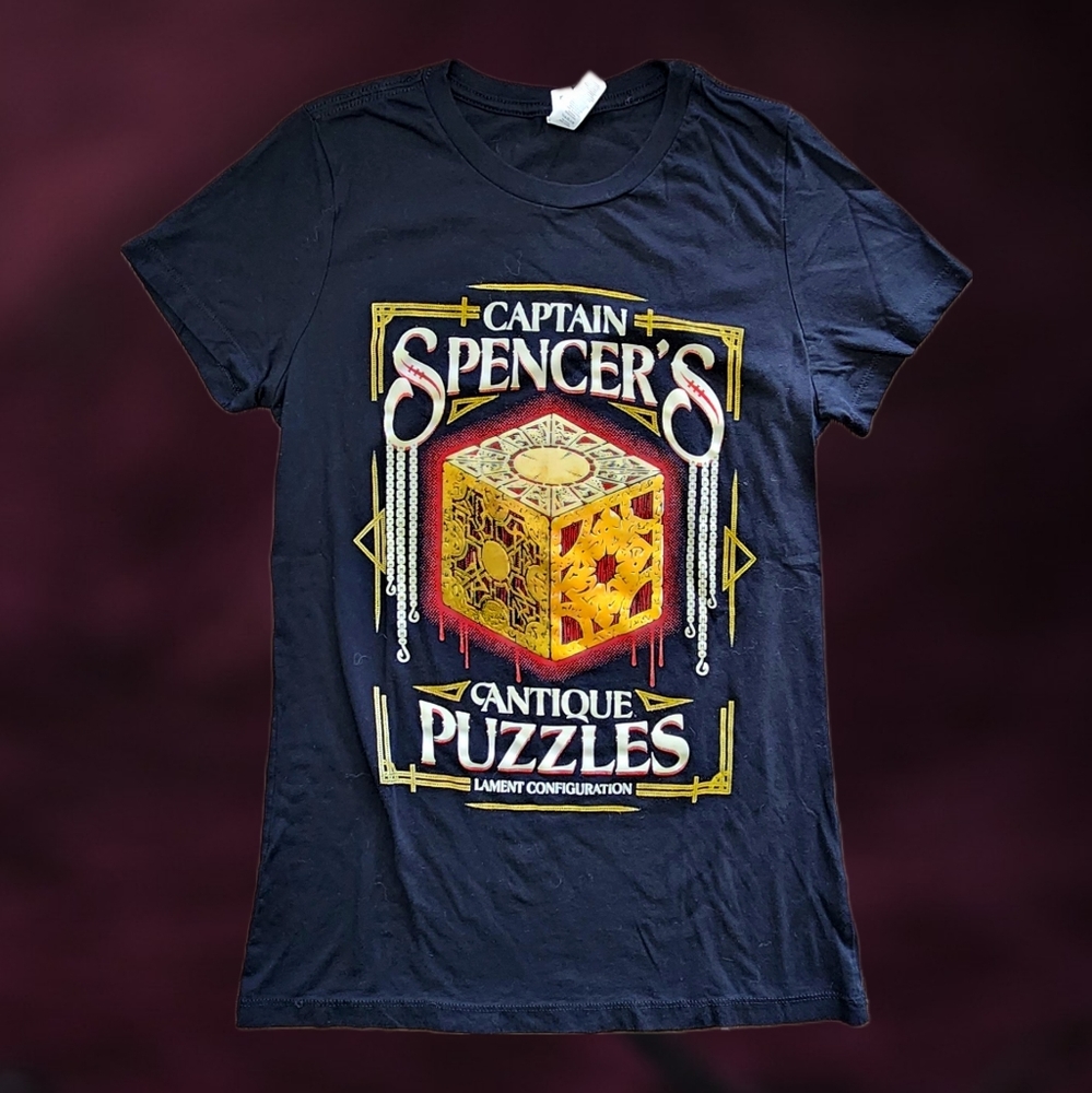 Captain Spencer's Antique Puzzles Vintage Horror Puzzlebox Tee Ladie's Size L